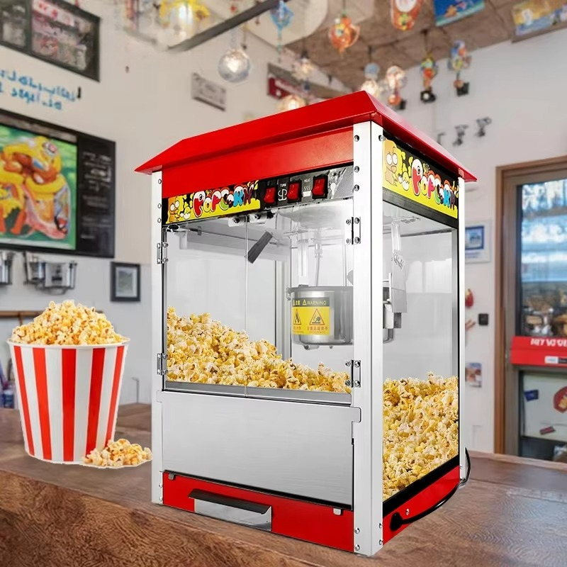 Popcorn Machine Home - 1400W 열풍 팝콘 기계, 상업용 테이블탑,