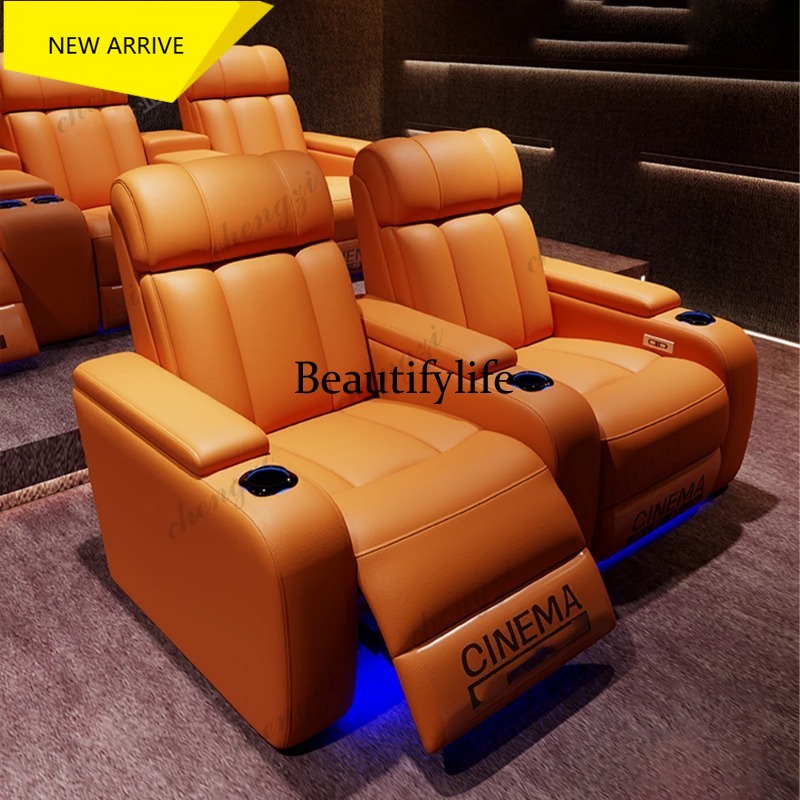 Home Cinema Recliner Chairs - G153 고급 천연 가죽 전동 리클라이너