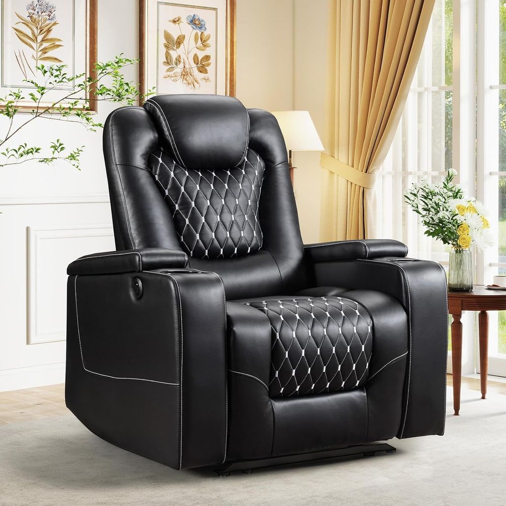 Home Cinema Recliner Chairs - USB 포트와 컵홀더가 있는 전동 리클라이너