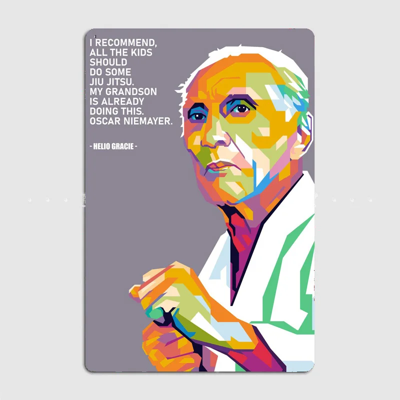 Home Cinema Quotes - 전설 Helio Gracie 인용 금속 플라크