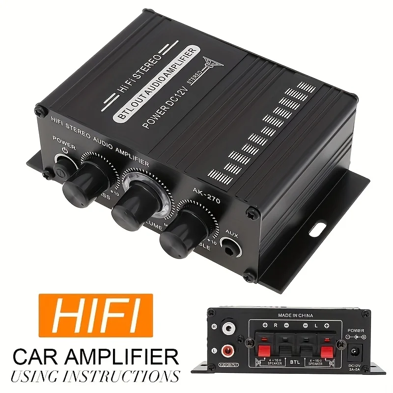 Home Cinema Mini - AK-270 400W 미니 파워 앰프 12V/24V