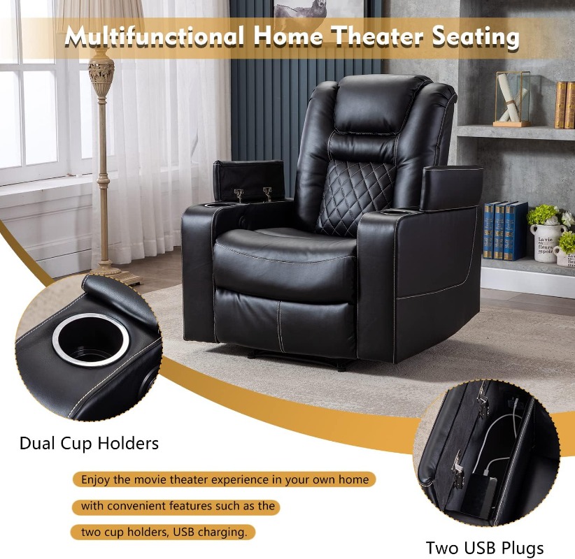 USB 포트와 컵홀더가 있는 CANMOV 전동 리클라이 - Home Cinema Recliner Chairs 리뷰 및 가격