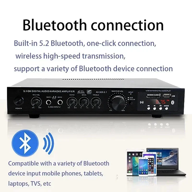 AV-369BT 블루투스 5.1 사운드 스피커 AMP  - Home Cinema Sound System 리뷰 및 가격