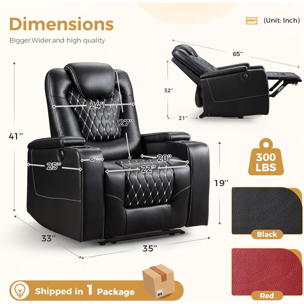 USB 포트와 컵홀더가 있는 전동 리클라이너 의자 -  - Home Cinema Recliner Chairs 리뷰 및 가격