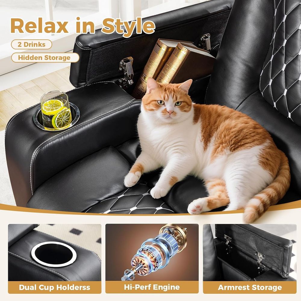 USB 포트와 컵홀더가 있는 전동 리클라이너 의자 -  - Home Cinema Recliner Chairs 리뷰 및 가격
