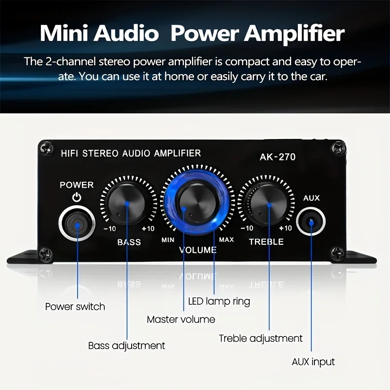 AK-270 400W 미니 파워 앰프 12V/24V 2 - Home Cinema Mini 리뷰 및 가격