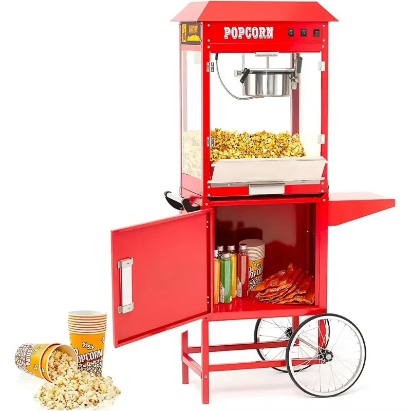 스테인리스 스틸 이동식 1400와트 팝콘 기계, 카트가 - Popcorn Machine Home 리뷰 및 가격
